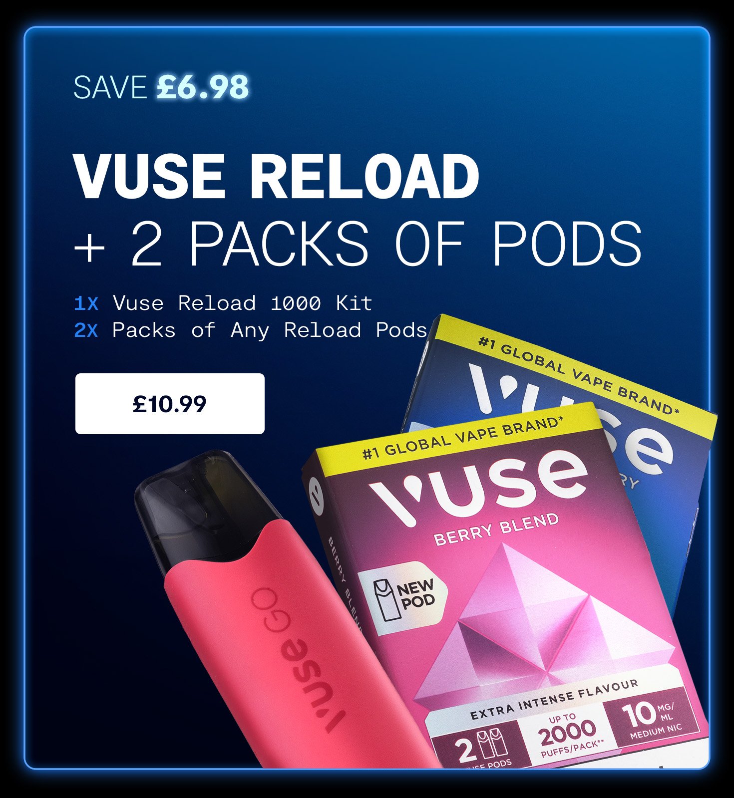 Vuse Reload Kit + 2 Packs Of Pods for £10.99